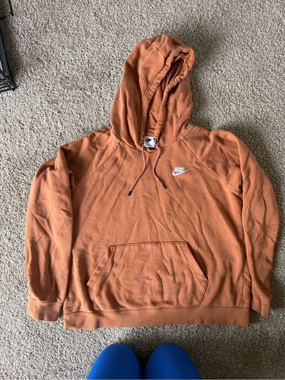 Nike Rust Orange Hooded Pullover Sweatshirt